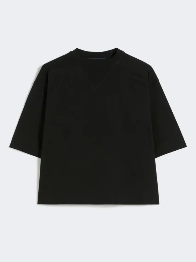 Camiseta de algodón, negra