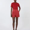 Camiseta de algodón, roja