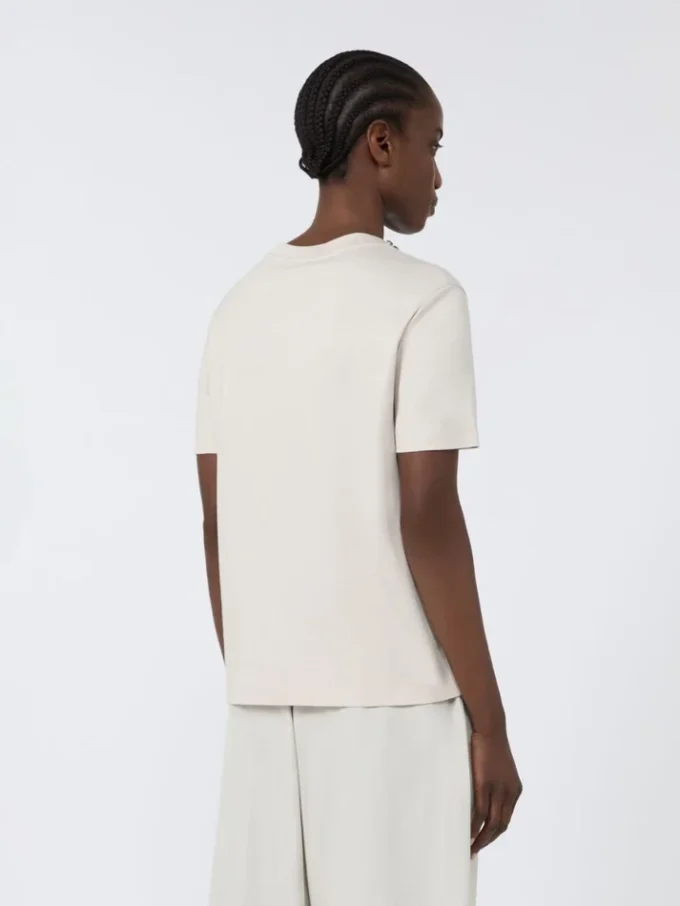 Camiseta de algodón y modal, color beige Camiseta de algodón y modal, color beige