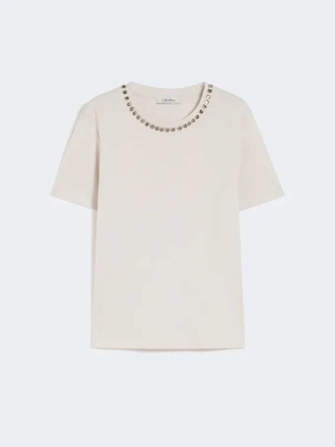 Camiseta de algodón y modal, color beige Camiseta de algodón y modal, color beige