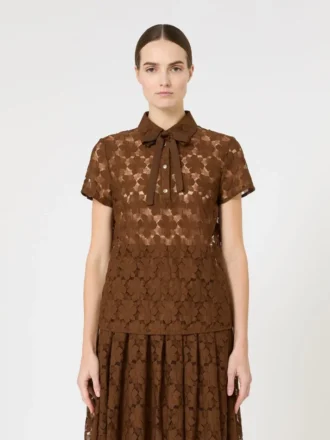 Camiseta de encaje, color chocolate