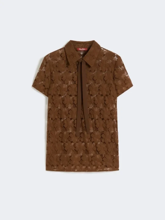 Camiseta de encaje, color chocolate Camiseta de encaje, color chocolate