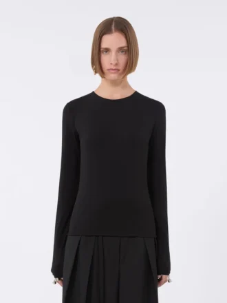 Camiseta de jersey ajustada, negra