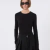 Camiseta de jersey ajustada, negra Camiseta de jersey ajustada, negra