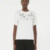 Camiseta de jersey con estampado y bordados, blanca Camiseta de jersey con estampado y bordados, blanca