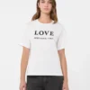 Camiseta de jersey con estampado y bordados, blanca Camiseta de jersey con estampado y bordados, blanca