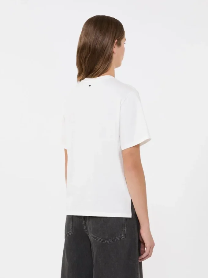 Camiseta de jersey con estampado y bordados, blanca Camiseta de jersey con estampado y bordados, blanca