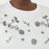 Camiseta de jersey con estampado y bordados, blanca Camiseta de jersey con estampado y bordados, blanca
