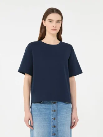 Camiseta de jersey de algodón, azul marino