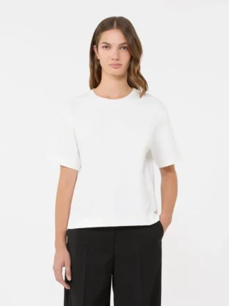Camiseta de jersey de algodón, blanca