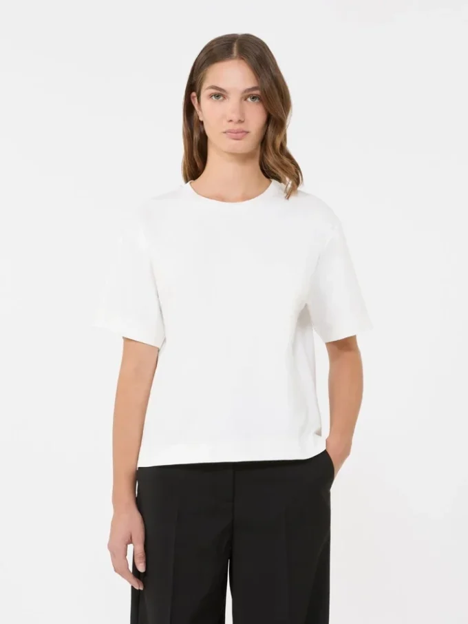 Camiseta de jersey de algodón, blanca Camiseta de jersey de algodón, blanca