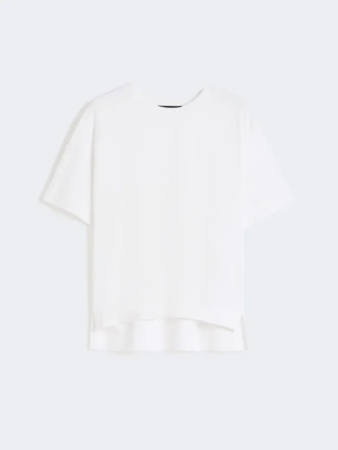 Camiseta de jersey de algodón, blanca Camiseta de jersey de algodón, blanca