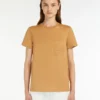 Camiseta de jersey de algodón, color camel Camiseta de jersey de algodón, color camel