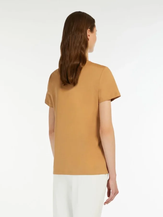 Camiseta de jersey de algodón, color camel Camiseta de jersey de algodón, color camel