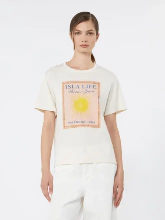 Camiseta de jersey de algodón, color crudo