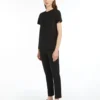 Camiseta de jersey de algodón, negra