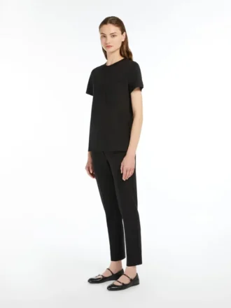 Camiseta de jersey de algodón, negra