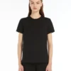 Camiseta de jersey de algodón, negra