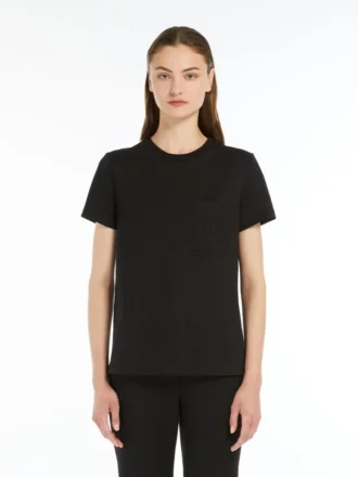 Camiseta de jersey de algodón, negra