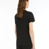 Camiseta de jersey de algodón, negra
