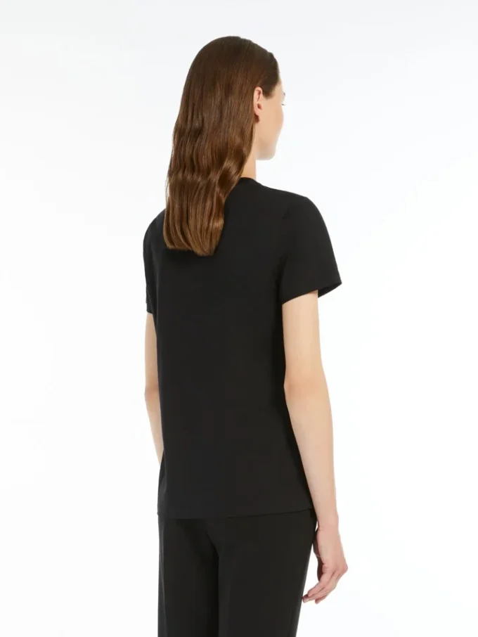 Camiseta de jersey de algodón, negra