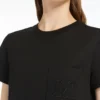 Camiseta de jersey de algodón, negra