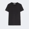 Camiseta de jersey de algodón, negra
