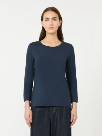 Camiseta de punto de algodón, azul ultramar