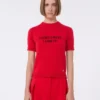 Camiseta de punto de lana y cachemira, roja Camiseta de punto de lana y cachemira, roja