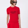 Camiseta de punto de lana y cachemira, roja Camiseta de punto de lana y cachemira, roja