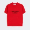 Camiseta de punto de lana y cachemira, roja Camiseta de punto de lana y cachemira, roja