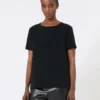 Camiseta de satén, negra Camiseta de satén, negra