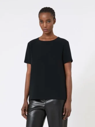 Camiseta de satén, negra
