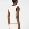 Camiseta sin mangas de mezcla de viscosa, blanco y azul Camiseta sin mangas de mezcla de viscosa, blanco y azul