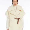 Capa de alpaca y tejido de lana teddy, blanco óptico Capa de alpaca y tejido de lana teddy, blanco óptico
