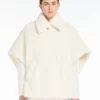 Capa de alpaca y tejido de lana teddy, blanco óptico Capa de alpaca y tejido de lana teddy, blanco óptico