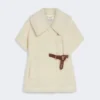 Capa de alpaca y tejido de lana teddy, blanco óptico Capa de alpaca y tejido de lana teddy, blanco óptico