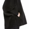Capa de alpaca y tejido de lana teddy, negro Capa de alpaca y tejido de lana teddy, negro