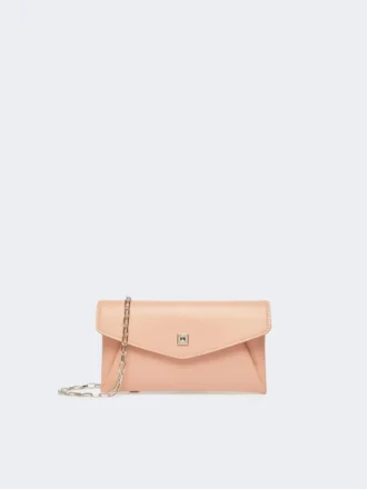 Cartera tipo sobre de piel, rosa