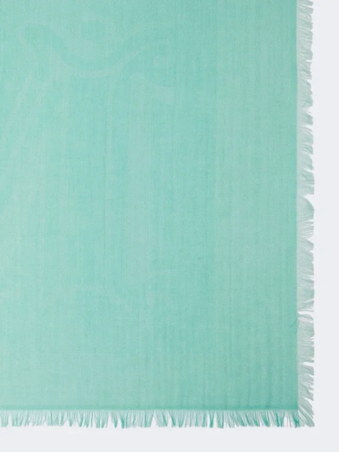 Chal de jacquard de algodón, modal y cachemira, verde pastel Chal de jacquard de algodón, modal y cachemira, verde pastel
