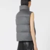 Chaleco acolchado de cachemira y lona repelente al agua, gris medio Chaleco acolchado de cachemira y lona repelente al agua, gris medio