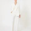 Pantalones de crepé de lana, blancos
