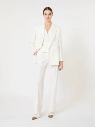 Pantalones de crepé de lana, blancos