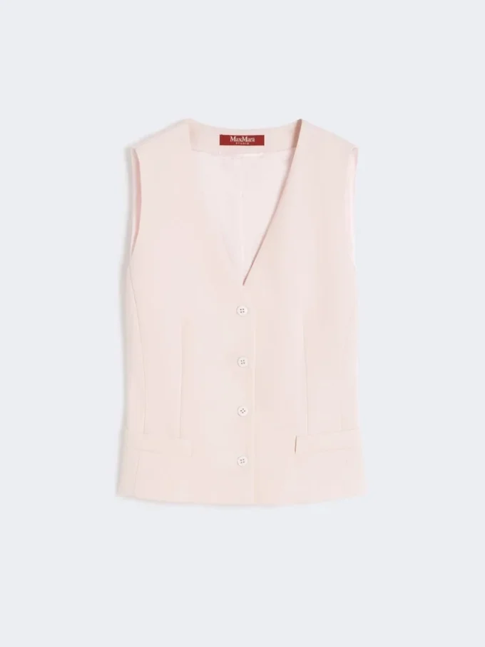 Chaleco de crepé de lana, rosa Chaleco de crepé de lana, rosa