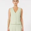 Chaleco de crepé de lana, verde Chaleco de crepé de lana, verde