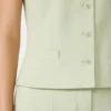 Chaleco de crepé de lana, verde Chaleco de crepé de lana, verde