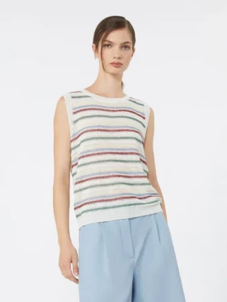 Chaleco de hilo de lino, multicolor