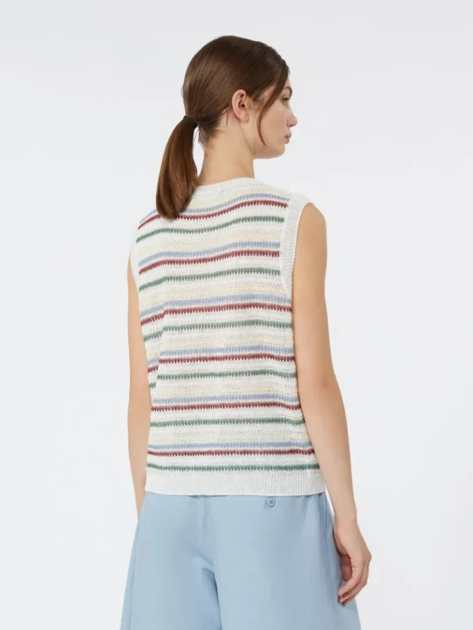 Chaleco de hilo de lino, multicolor Chaleco de hilo de lino, multicolor