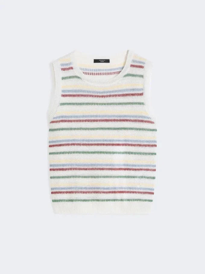 Chaleco de hilo de lino, multicolor Chaleco de hilo de lino, multicolor