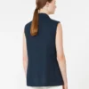 Chaleco de lino con tejido trenzado, azul medianoche